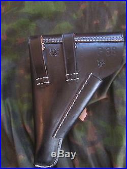 WW2 German P38 Soft Shell Holster in Black Leather