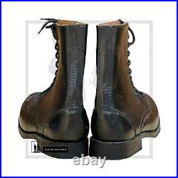 WW2 German Panzer Boots, WH/SS Tanker Ankle Panzerstiefel Boots, Made To Size