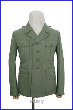 WW2 German Police EM Mottled Green Open Collar Summer Service Tunic