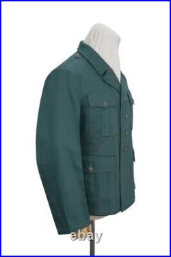 WW2 German Police EM Open Collar Summer HBT Service Tunic