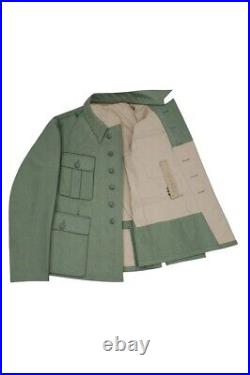 WW2 German Police M42 Officer Mottled Green Summer Tunic Feldbluse L