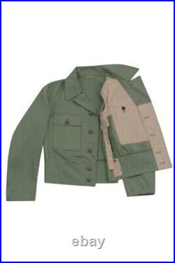 WW2 German Police M44 EM Mottled Green Summer Tunic Feldbluse L