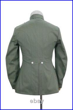 WW2 German Police Officer Mottled Green Summer Service Tunic (8 buttons) XL