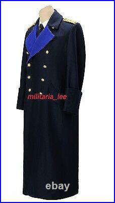 WW2 German Repro Kriegsmarine Admiral Navy Blue Wool Overcoat All Sizes