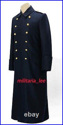 WW2 German Repro Kriegsmarine Officer Navy Blue Wool Overcoat All Sizes