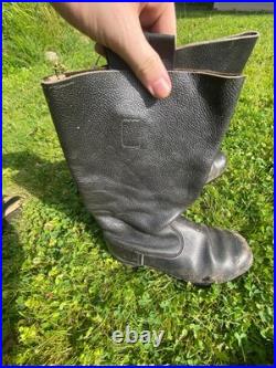 WW2 German Repro Lot Reenactor A Frame, Boots, bayonet frog, Helmet Cover