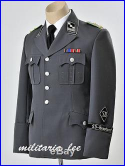 WW2 German Repro SD Officer M34/M37 Stone Grey Tricot/Gabardine Tunic All Sizes