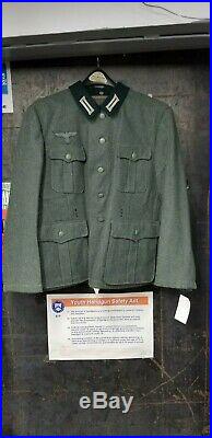 WW2 German Reproduction Waffen SS M36 38 Field Blouse Feldbluse Grey Wool Tunic