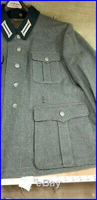 WW2 German Reproduction Waffen SS M36 38 Field Blouse Feldbluse Grey Wool Tunic