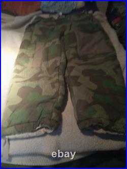 WW2 German Reversible Winter Trousers II in Splinter Camo Quilted Used
