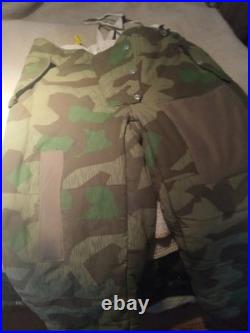 WW2 German Reversible Winter Trousers II in Splinter Camo Quilted Used