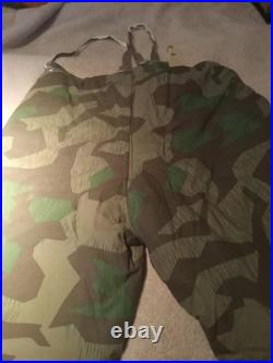 WW2 German Reversible Winter Trousers II in Splinter Camo Quilted Used