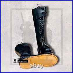 WW2 German SA Kampfzeit Leather Boots, Black Leather Marching Tall Boots