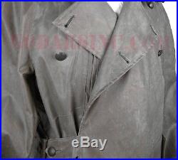 WW2 German Stone-grey Rubberized Motorcycle Coat (Kradmantel) XXL