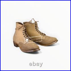 WW2 German Texled Low Boots With Hobnails Reproduction Shark Nose Size 44
