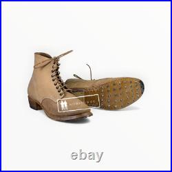 WW2 German Texled Low Boots With Hobnails Reproduction Shark Nose Size 44