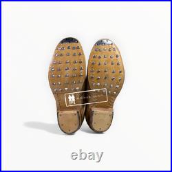 WW2 German Texled Low Boots With Hobnails Reproduction Shark Nose Size 44