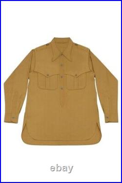 WW2 German Waffen-Elite Tropical Sahariana Sand Long Sleeve Shirt