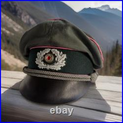 WW2 German Wehrmacht HEER Army Panzer Officer NCO Crusher Visor Hat Cap Sz 58