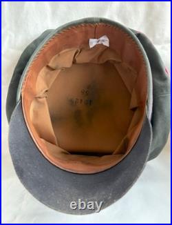 WW2 German Wehrmacht HEER Army Panzer Officer NCO Crusher Visor Hat Cap Sz 58