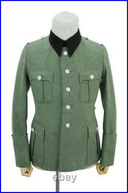 WW2 German elite M36 officer wool service tunic Jacket black collar