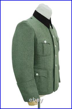 WW2 German elite M36 officer wool service tunic Jacket black collar