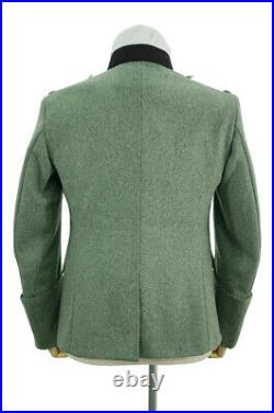 WW2 German elite M36 officer wool service tunic Jacket black collar