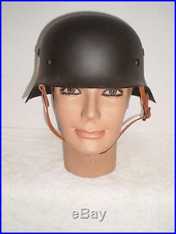 WW2 German helmet, M42, ex-large, liner, chinstrap, repro
