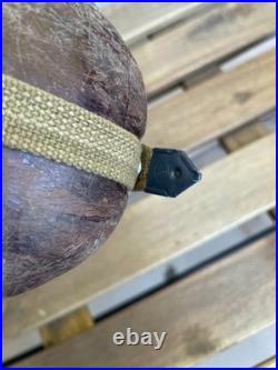 WW2 German wehrmachtHRE 43 DAK coconut canteen with repro straps (1) WWII