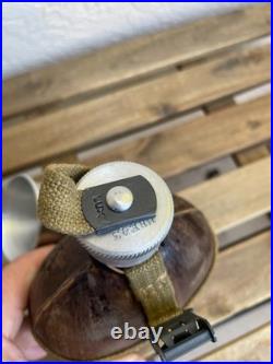 WW2 German wehrmachtHRE 43 DAK coconut canteen with repro straps (1) WWII