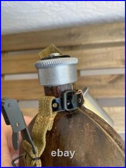 WW2 German wehrmachtHRE 43 DAK coconut canteen with repro straps (1) WWII