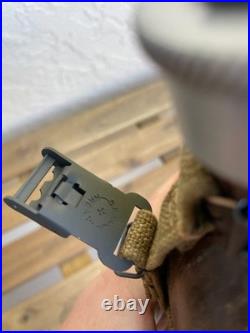 WW2 German wehrmachtHRE 43 DAK coconut canteen with repro straps (1) WWII