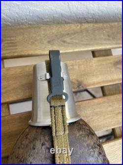 WW2 German wehrmachtHRE 43 DAK coconut canteen with repro straps WWII