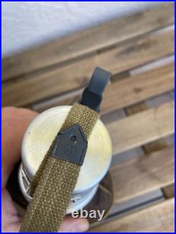 WW2 German wehrmachtHRE 43 DAK coconut canteen with repro straps WWII