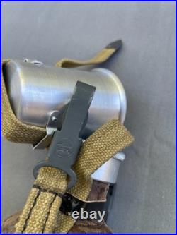 WW2 German wehrmacht HRE 43 DAK coconut canteen with repro straps WWII