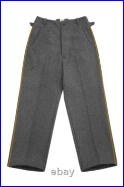 WW2 Heer Officer Cavalry Recon Stone Grey Wool Straight Trousers With Pipe WW2 Heer Officer Cavalry Recon Stone Grey Wool Straight Trousers With Pipe