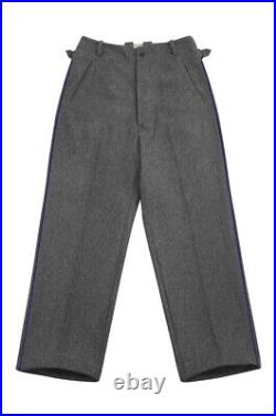 WW2 Heer Officer Chaplains Stone Grey Wool Straight Trousers With Pipe L
