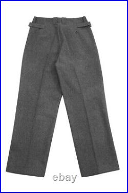 WW2 Heer Officer Chaplains Stone Grey Wool Straight Trousers With Pipe M