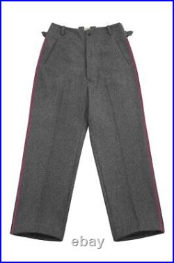WW2 Heer Officer Panzer Stone Grey Wool Straight Trousers With Pipe M