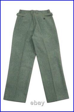 WW2 Heer Officer Panzergrenadier Fieldgrey Wool Straight Trousers With Pipe XL