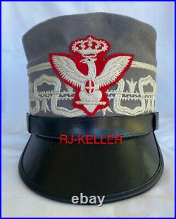 WW2 Itlanian Fascist Army Military Generals Officers Wool Visor Hat Cap Kepi