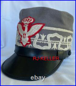 WW2 Itlanian Fascist Army Military Generals Officers Wool Visor Hat Cap Kepi