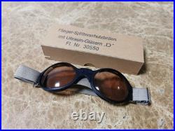 WW2 Luftwaffe Pilot Goggles(Brown lens) with the cardboard box