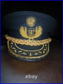 WW2 Military Peruvian Generals Guardia Visor Hat/ Cap