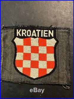 WW2 Original German Croatian Sleeve Shield