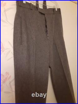 WW2 REPRO German M1937 Steingrau Wool Straight Leg Trousers NOS 35 W