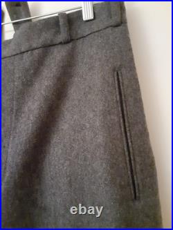 WW2 REPRO German M1937 Steingrau Wool Straight Leg Trousers NOS 35 W