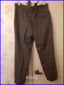 WW2 REPRO German M1937 Steingrau Wool Straight Leg Trousers NOS 35 W