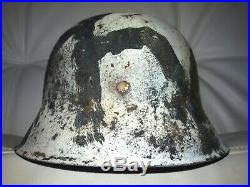 WW2 Restored Original German Helmet M42 Q66 ZZ mark Winter camo