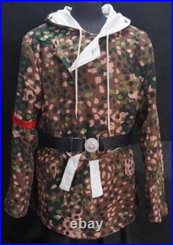 WW2 Reversible Dot44 camo Parka + Leather Belt Repro XL